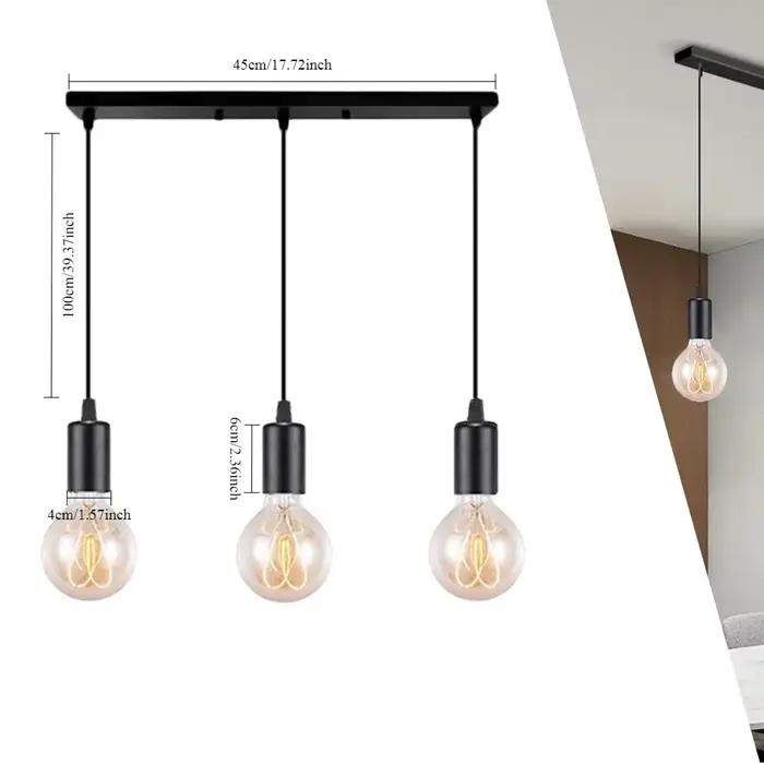 E27 Loft Edison lampes suspendues pour salon Bar lumières nordique 3 têtes lampes suspendues de styl