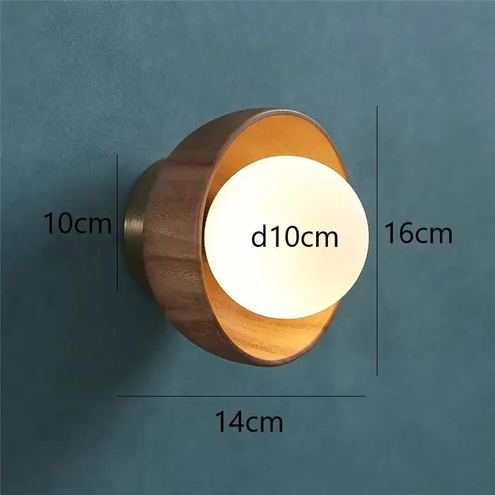 Applique murale moderne en bois couleur rondin nordique plafonniers en bois de noyer pour allée coul