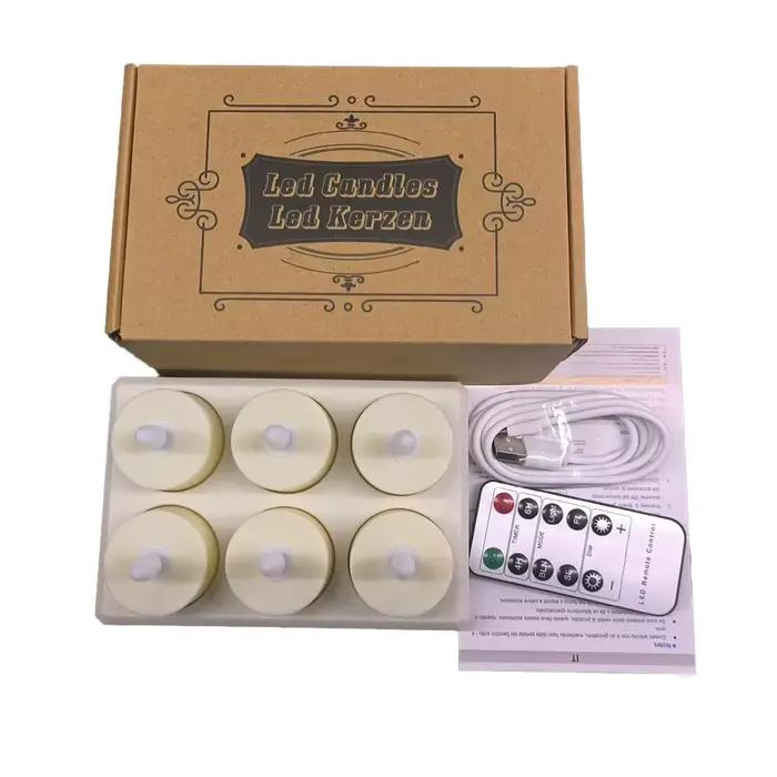 Bougies sans flamme rechargeables ﻿ Lampe électronique à bougie Led avec minuterie à distance, pour 
