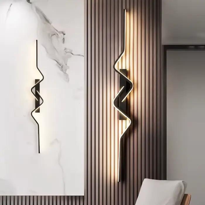 Lampe murale moderne en aluminium pour éclairage quotidien, salon, chambre à coucher, cuisine, bureau et salle de bains, avec option d'intensité variable et interrupteur à bouton