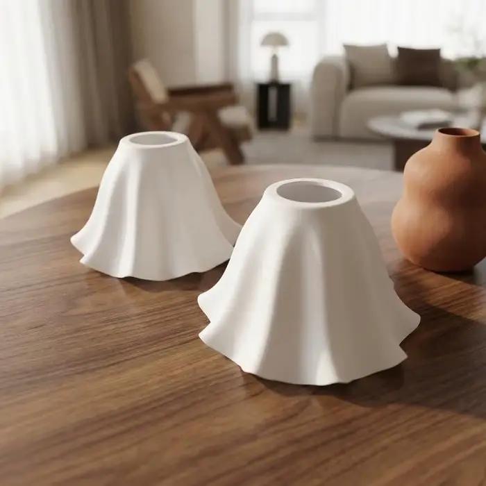 Abat-jour en forme de fleur moderne en ABS pour éclairage de maison ou restaurant en beige bleu brun