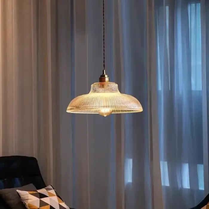 Lampes suspendues en verre nordique luminaires rétro éclairage domestique chambre salon Restaurant Bar lampe suspendue Luminaire