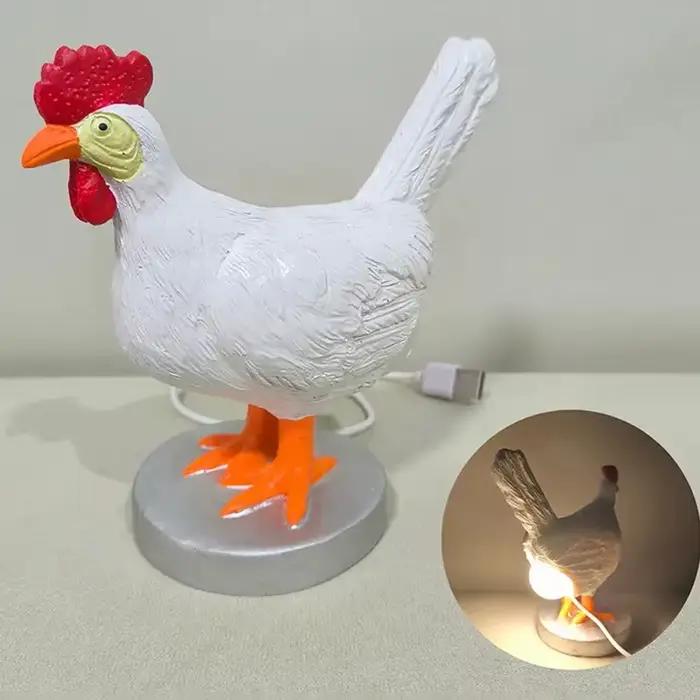 LED veilleuses drôle Animal poussin lumière pâques carnaval fête ornements cadeaux pour enfants décoration de la maison poulet lampe de nuit