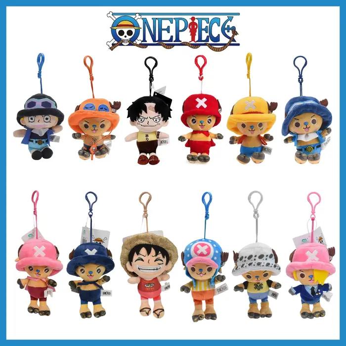 Pendentif en peluche One Piece Anime Personnages Monkey D. Luffy, Luffy, Ace, Sabo, Chopper, Law – Breloque de sac en peluche douce, cadeau pour enfant