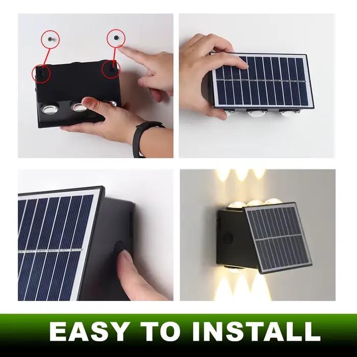Lampe solaire murale extérieure IP65 étanche
