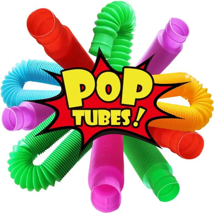 Mini jouet sensoriel Pop Tube, coloré, robuste, pour la Construction, jouets éducatifs pour le Stress, l'autisme, le tdah, 4 paquets