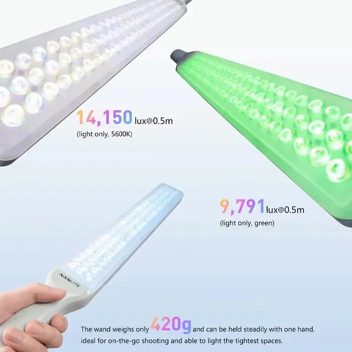 Lampe LED portable Nanlite Wand pleine couleur 2700K-7500K