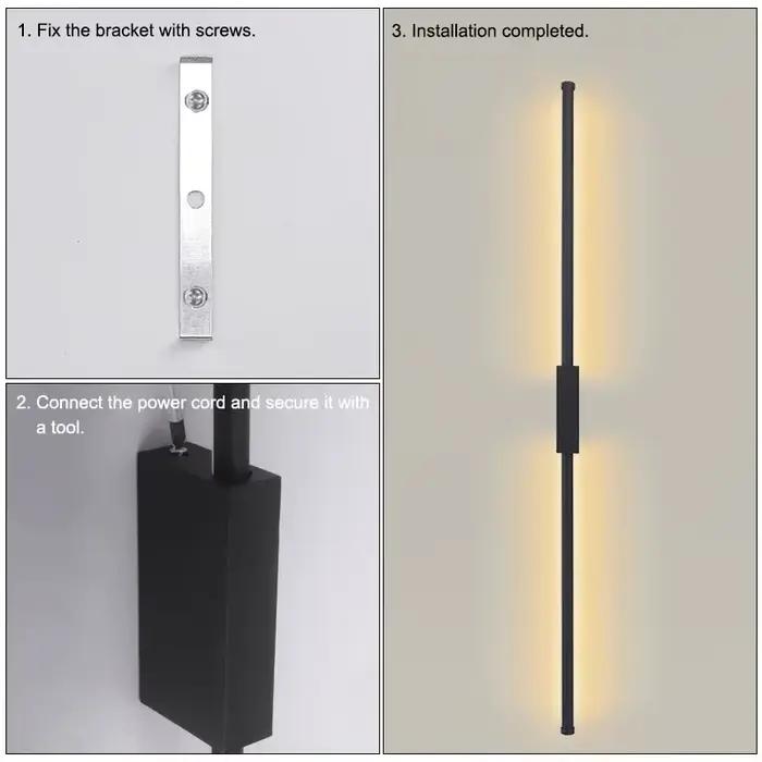 Applique murale LED longue d'intérieur style nordique contemporain pour décoration de maison chambre à coucher salon entrée étude chambre de bébé chambre de maître occasions spéciales