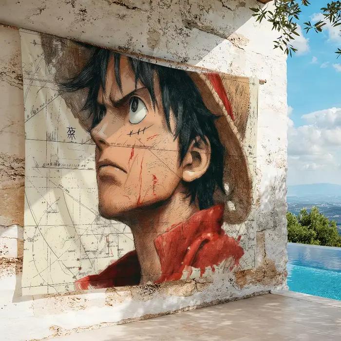 Drapeaux décoratifs One Piece-E Luffy, bannières décoratives adaptées au camping en plein air, aux fêtes de famille et aux murs de jardin, cadeau