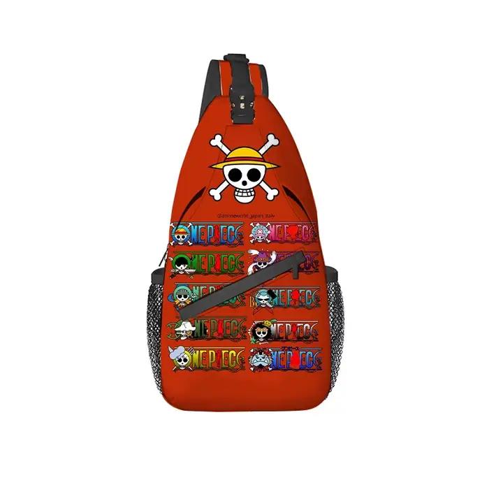 Sac à bandoulière One Piece Anime pour homme, grande capacité, sac à dos de poitrine, sac à dos de voyage pour couple, randonnée, sac à dos de jour, sac à bandoulière unique, cadeau