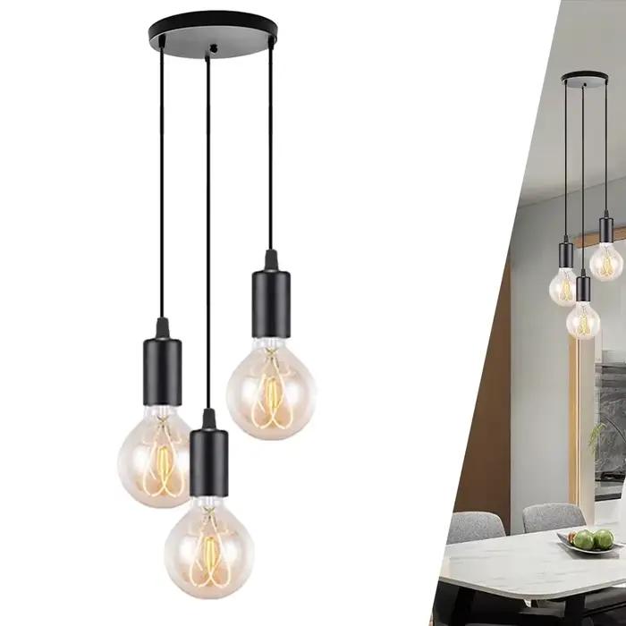 E27 Loft Edison lampes suspendues pour salon Bar lumières nordique 3 têtes
