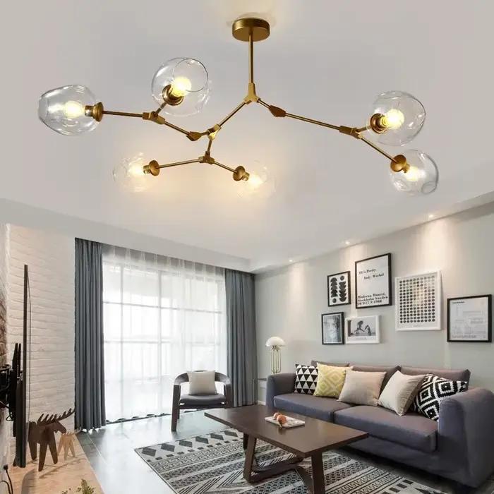 Lustre LED Nordique en Verre