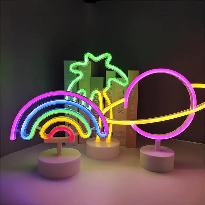 Arc-en-ciel Catus Led néons cocont arbre ananas enseigne au néon lampe USB/alimentation par batterie Unicon