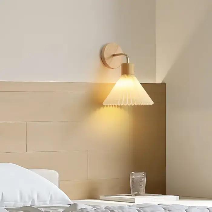 Applique murale LED nordique moderne en bois