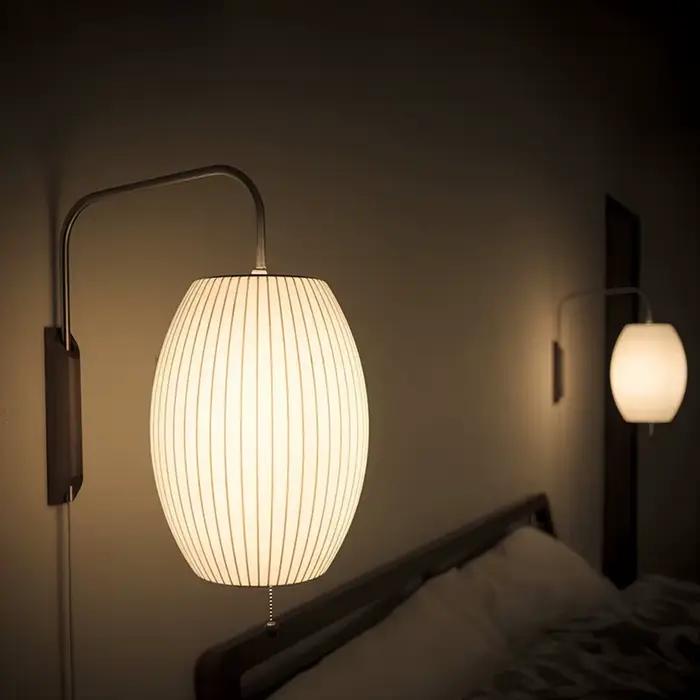 Applique murale en soie italienne minimaliste LED E27 soucoupe volante lumière décorative chambre chevet salon étude salle de thé éclairage mural