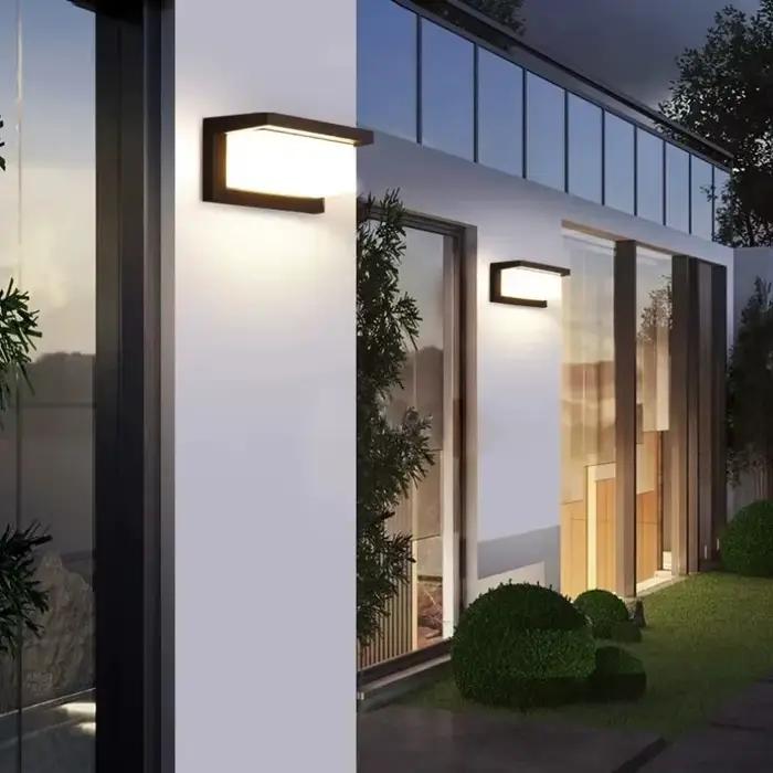 Applique murale LED avec détecteur de mouvement pour porche extérieur anthracite style rétro balcon jardin cour escalier sécurité esthétique