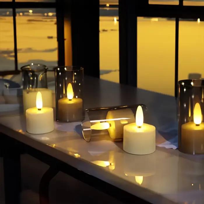 Bougies LED rechargeables sans flamme pour décoration intérieure, lampe à bougie avec télécommande, pour Noël, Halloween, mariages et toutes occasions spéciales