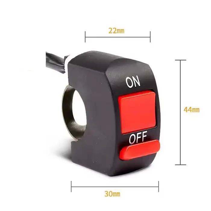 Interrupteur d'extinction de guidon de Moto, bouton marche/arrêt pour phare de vélo, lampe de signalisation, bouton de commande universel 12V