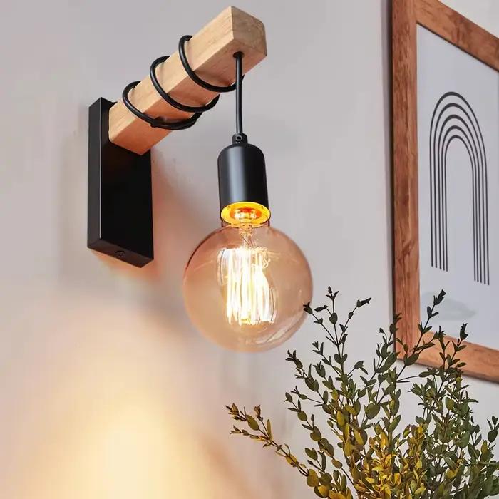 Applique Murale LED en Bois Rétro