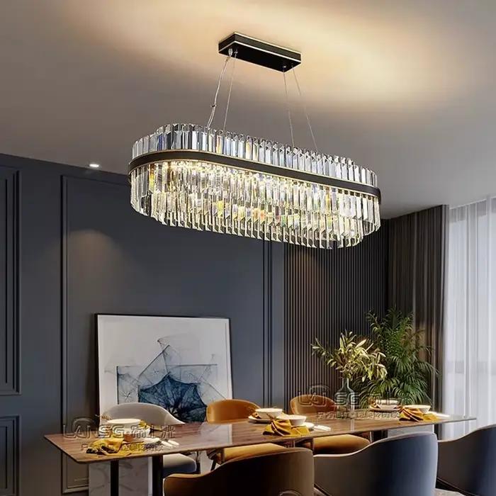 Lampe suspendue ovale circulaire de luxe