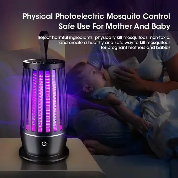 Lampe anti-moustiques Rechargeable par USB, répulsif électronique Portable silencieux pour intérieur/extérieur, piège à insectes pour chambre à coucher/Patio