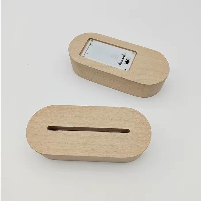 Veilleuses ovales en bois AAA