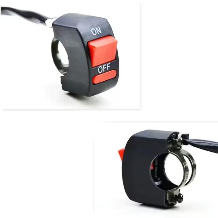 Interrupteur d'extinction de guidon de Moto, bouton marche/arrêt pour phare de vélo, lampe de signalisation, bouton de commande universel 12V