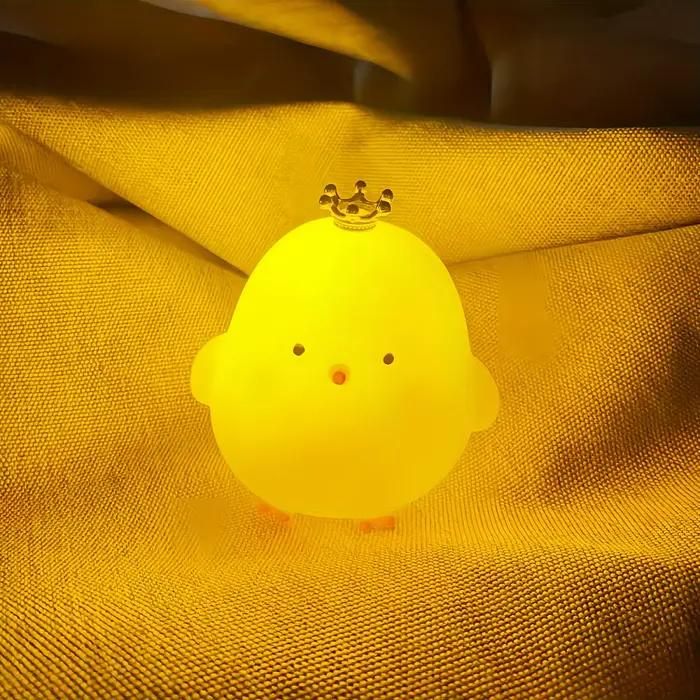 Couronne poussin veilleuse chambre décoration mignon dessin animé Animal veilleuse cadeaux de noël pour chambre d'enfants chevet lampe de couchage