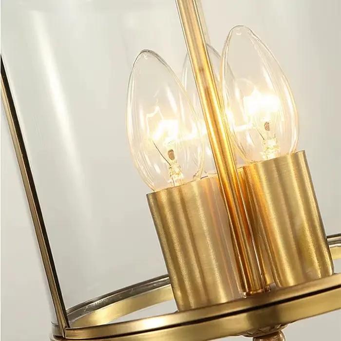 Lampe suspendue de style country américain en alliage de cuivre avec finition fer pour salon, salle à manger, couloir et autres pièces intérieures