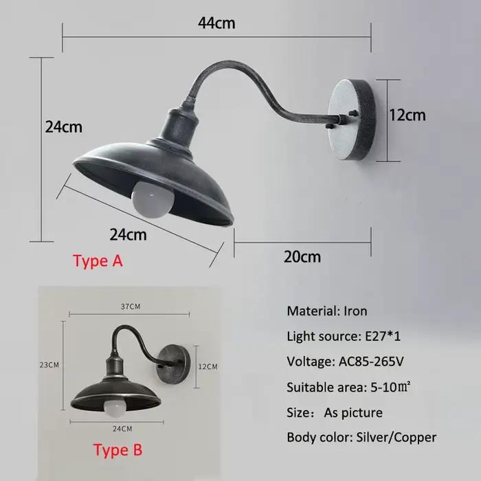 Lampe murale Vintage américaine