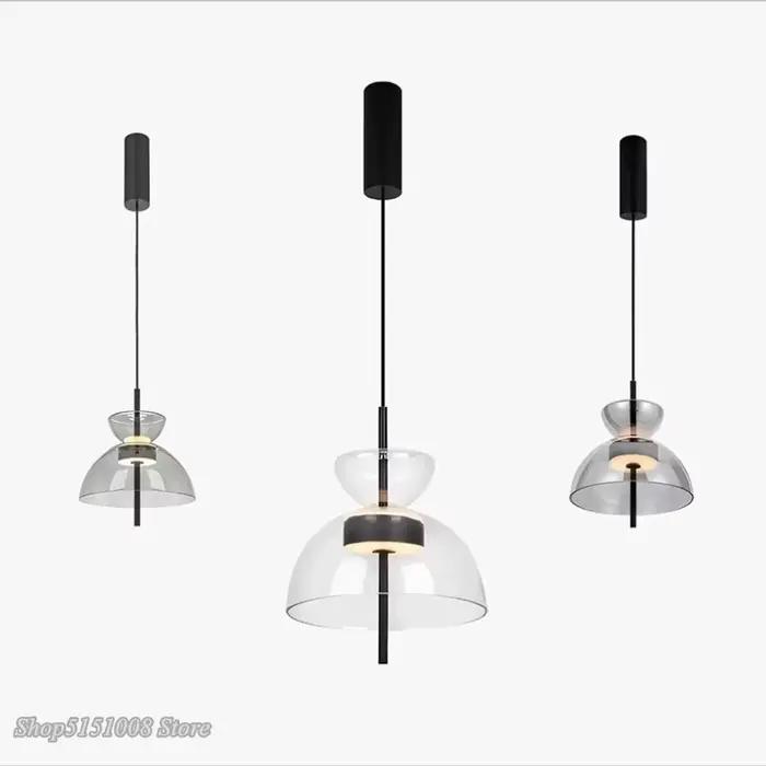Lampe LED suspendue en verre nordique