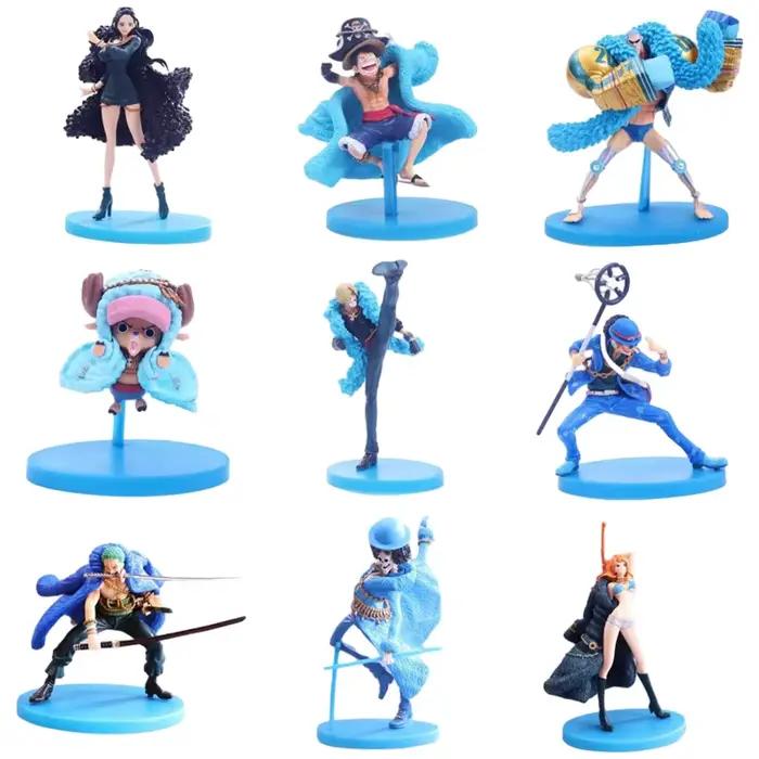 Figurines d'action One Piece 20th Workers, vêtements bleus, Luffy, Nami, C.Zorro, modèle de collection, jouets, cadeaux d'anniversaire