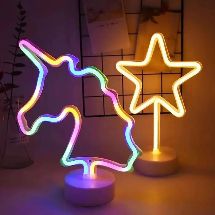 Arc-en-ciel Catus Led néons cocont arbre ananas enseigne au néon lampe USB/alimentation par batterie Unicon