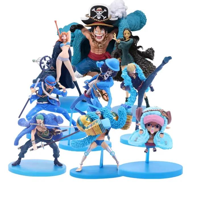 Figurines d'action One Piece 20th Workers, vêtements bleus, Luffy, Nami, C.Zorro, modèle de collection, jouets, cadeaux d'anniversaire