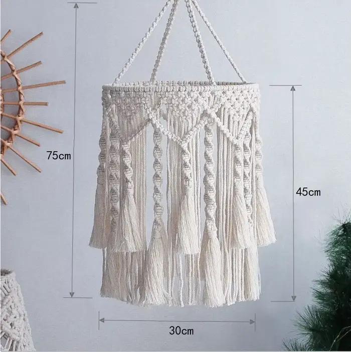 Abat-jour en macramé fait à la main