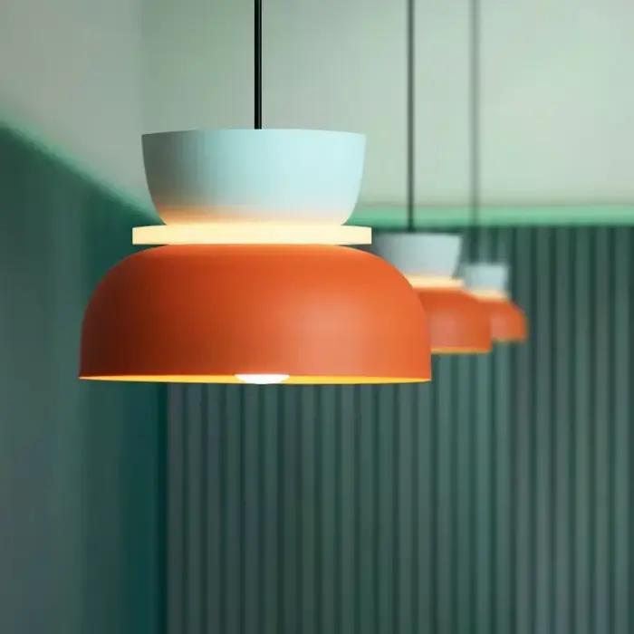 Lampe à Suspension de Luxe Nordique Moderne et Simple Macaron Salon Étude Salle à Manger Éclairage de Chevet Décoration de Salle avec Ampoules LED Intelligente et Multicouleurs