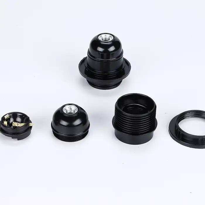 Support de lampe en bakélite autobloquant noir E27