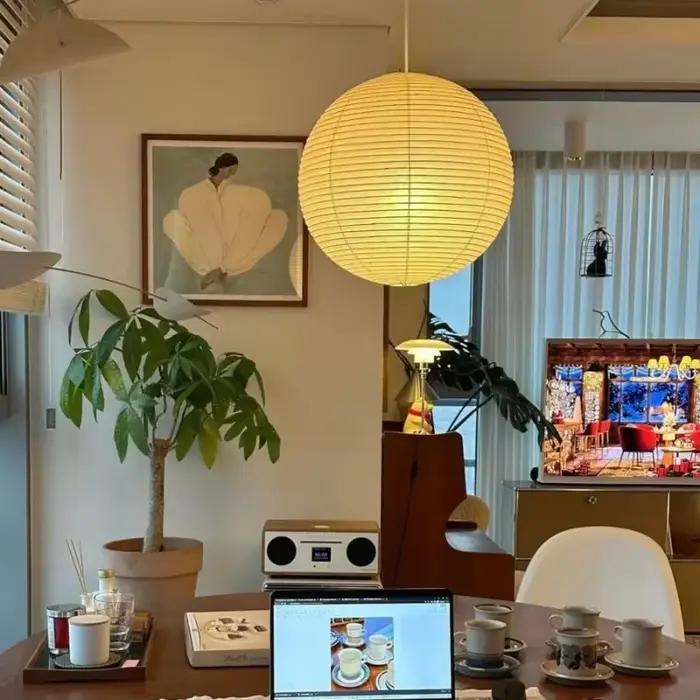 Washi Paper Suspension Shoaire, Lustre, Confrontal Lamp, Salon, Chambre