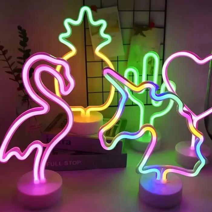Arc-en-ciel Catus Led néons cocont arbre ananas enseigne au néon lampe USB/alimentation par batterie Unicon