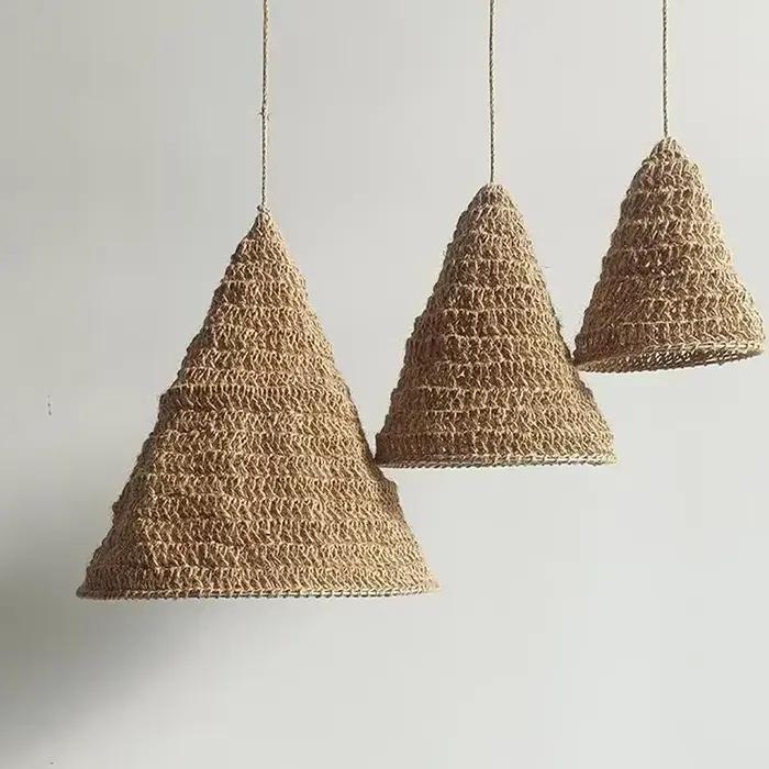 Abat-jour en corde de Jute tissé à la main