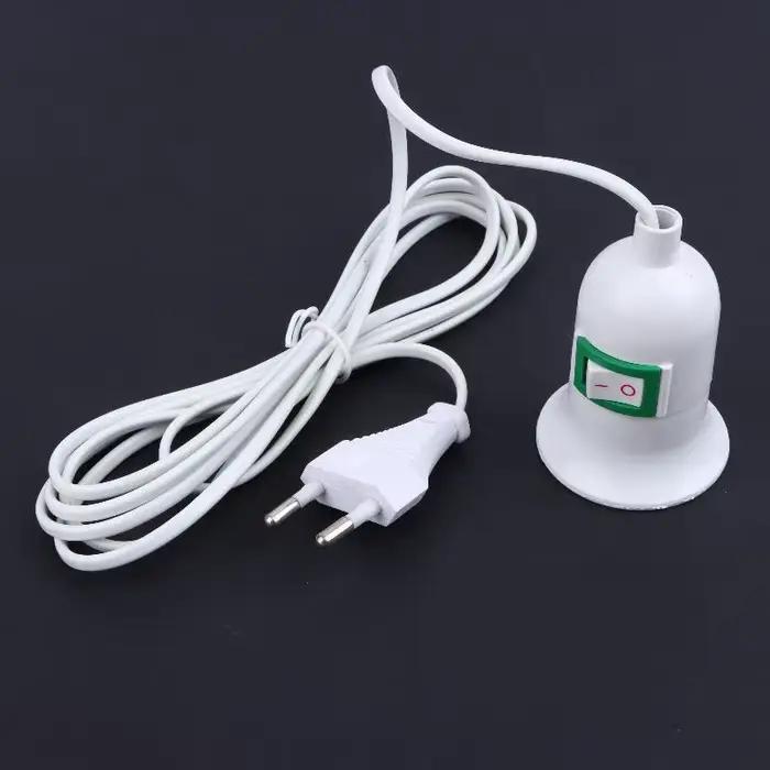 Support de lumière suspendu pour plantes d'intérieur E27, support de lampe de jardin avec câble de 3/5/10 mètres, prise ue avec interrupteur marche/arrêt