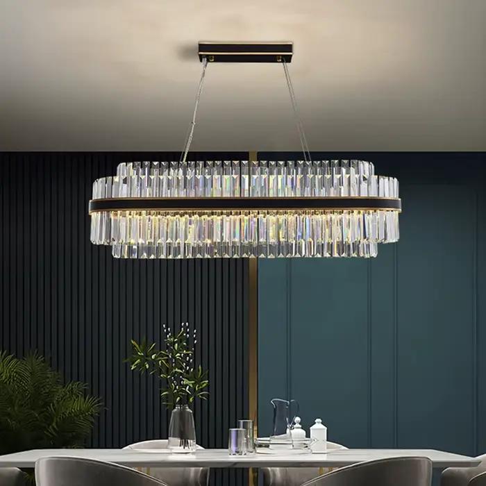 Lampe suspendue ovale circulaire de luxe