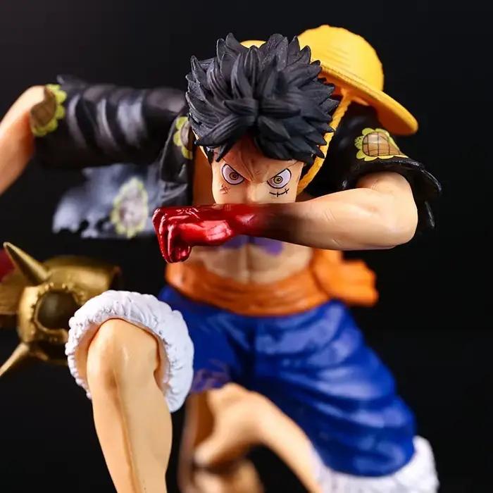 Anime une pièce Luffy figurine coup à genoux deux Styles poupée à collectionner décoration modèle jouets cadeaux d'anniversaire figurine d'anime