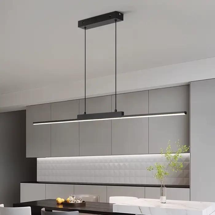 Suspension moderne Simple salle à manger lumière pour mur cuisine Long lustre salon