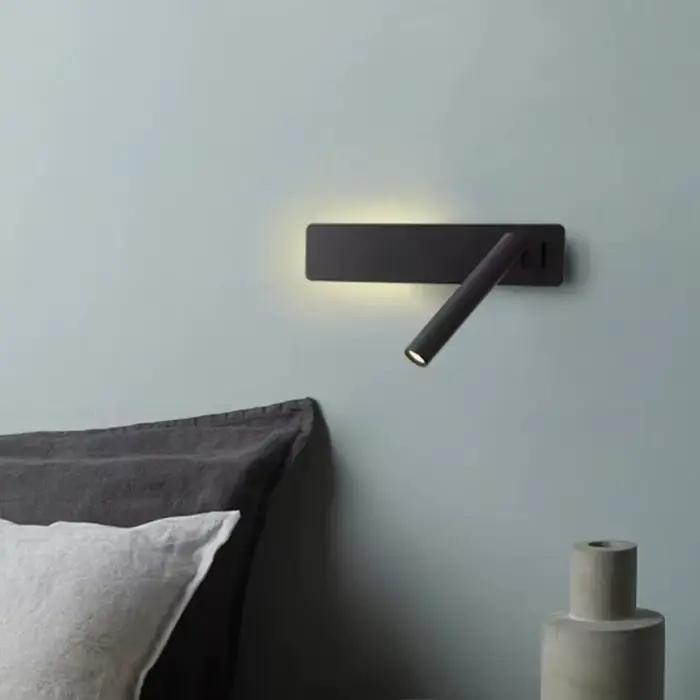 Lampe murale LED pour chambre hôtel design moderne éclairage doux rotation 360 degrés pour lecture et détente usage chambre bureau ou hôtel cadeau anniversaire noel