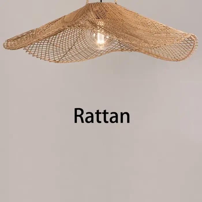 Lampe rétro en rotin Restaurant lampes suspendues café boutique salle à manger cuisine Loft Suspension Luminaire