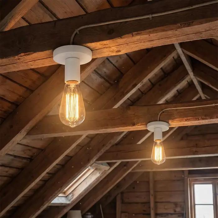 Base de lampe E27 noir/blanc
