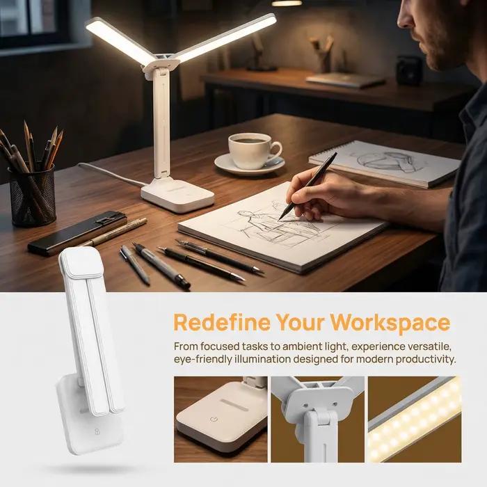 Lampe de bureau LED à double tête