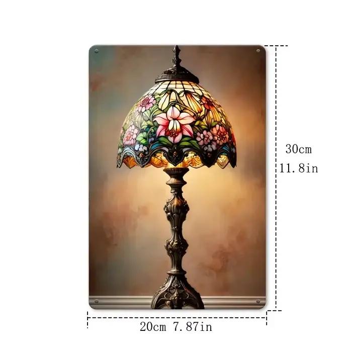 Lampe en verre teinté style Tiffany vintage