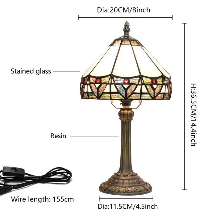 Lampe de table en verre teinté style Tiffany